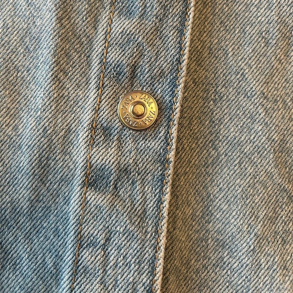 Zara Women’s Oversized Denim Shirt Dress. Size M-L Front Pocket. - Picture 4 of 9